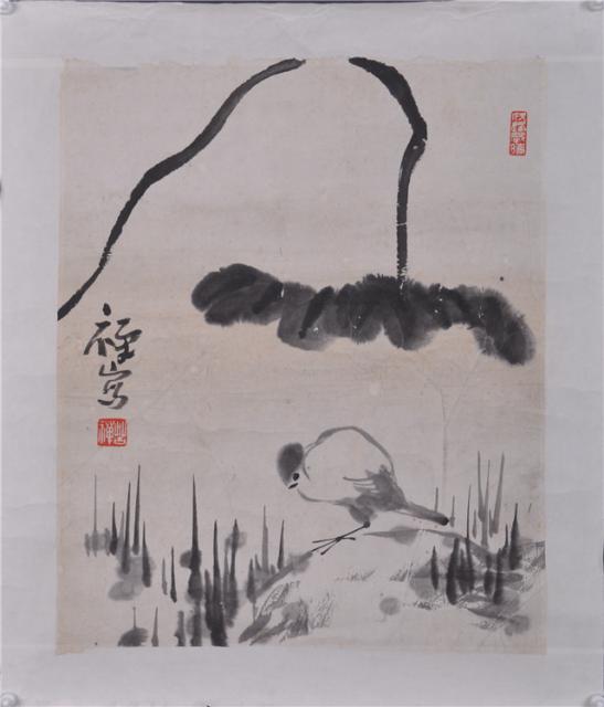 019 李苦禅仿八大花鸟纸本镜心|品得拍—24小时在线拍卖平台